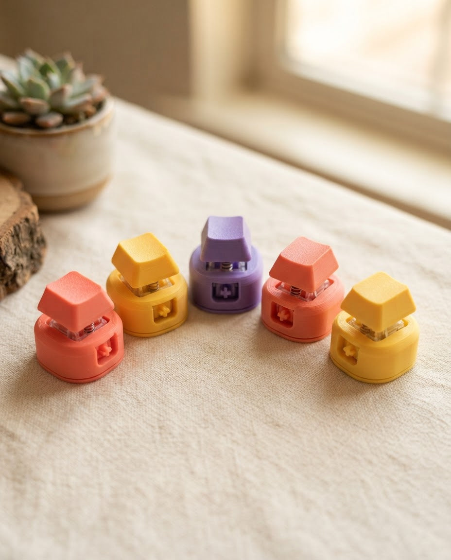 Clickers imprimés en 3D colorés