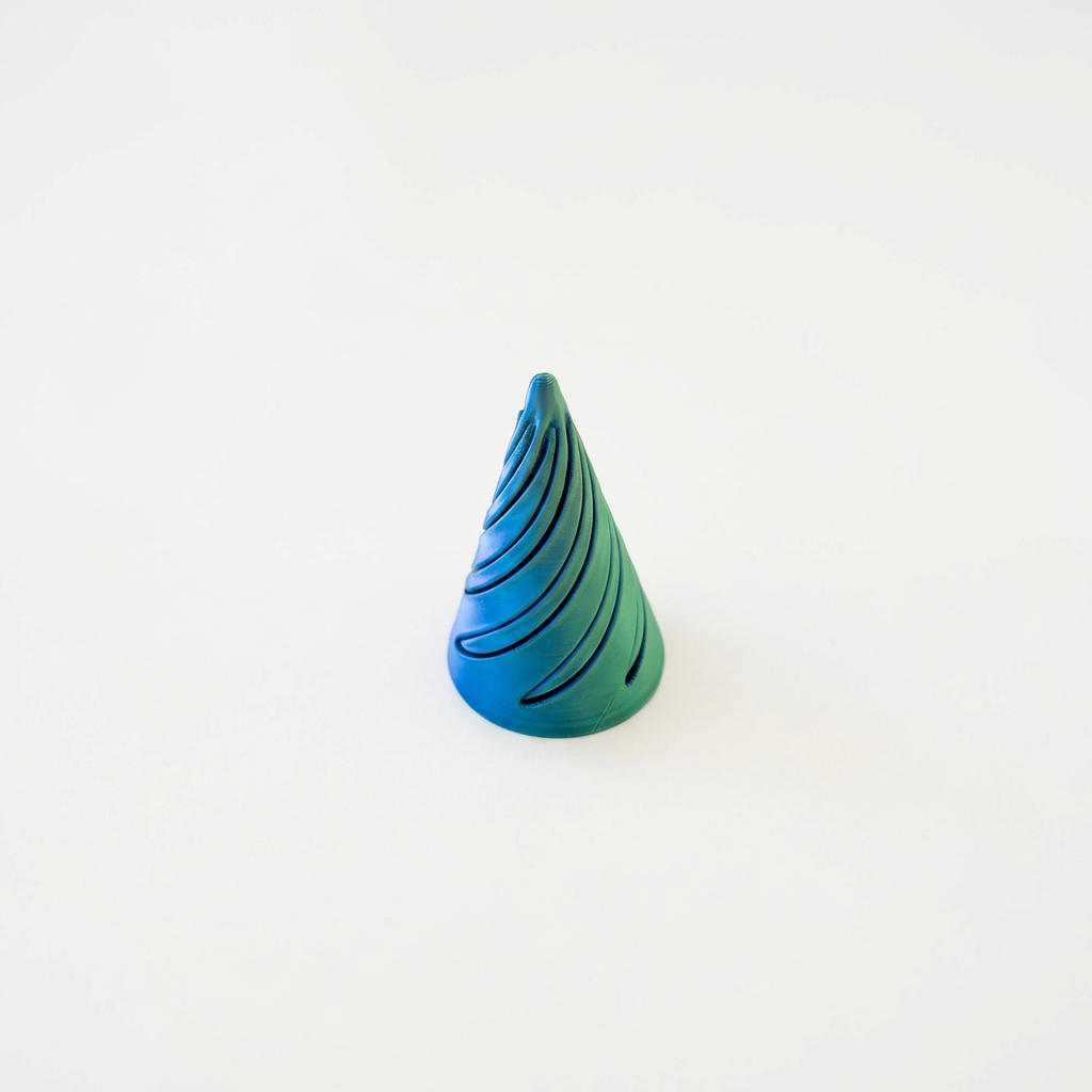 Fidget rotatif 3D Bleu et Vert Silk